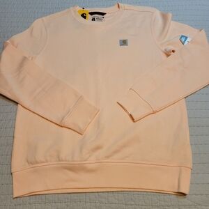 Carhartt Women's Light Peach Crewneck Sweatsgirt Realxes Fit Sz Small